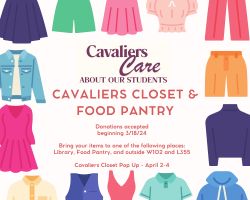 Cavaliers Care about our students with items of clothing around the edges.