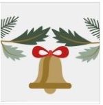 Holiday bell and pine branches