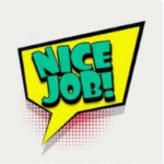 Speech bubble with Nice Job!