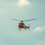 Helicopter in flight